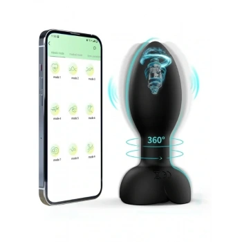 APP Telefon Kontrollü Döner Titreşimli Anal Plug