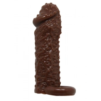 4 cm Uzatmalı Damarlı Penis Kılıfı Esmer