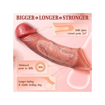 Eskişehir Erotik Shop 22 cm Ten Rengi Penis Kılıfı – Gerçekçi Dokulu Uzatıcı