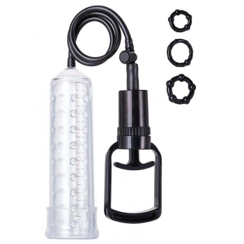 Eskişehir Erotik Shop 3 halkalı penis pompası TPE transparan 23,5 cm
