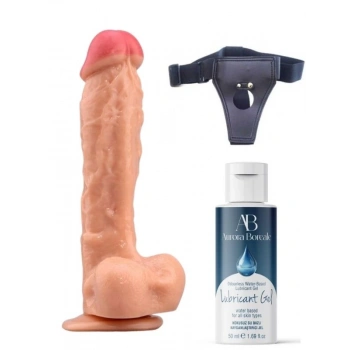 Eskişehir Erotik Shop Belden Bağlamalı Kayganlaştırıcı Set Noctis 23cm Realistik Dildo No:22