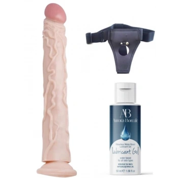 Eskişehir Erotik Shop Belden Bağlamalı Kayganlaştırıcı Set Noctis 34,5cm Realistik Dildo No:7