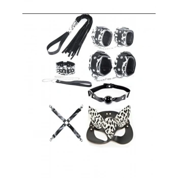 Eskişehir Erotik Shop Fetiş Leopar Set 7 Parça