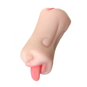 Eskişehir Erotik Shop Juicy Pussy Masturbator Realistik Fruity Tongu, Ağız ve Vajina TPE Ten 19 cm