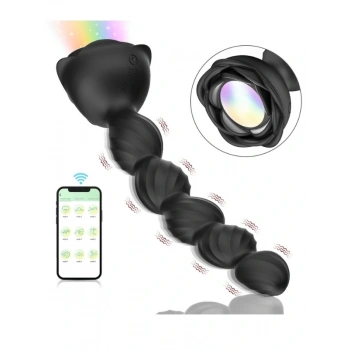 Telefon Kontrollü Haley Rose Pulled Beads Anal Plug