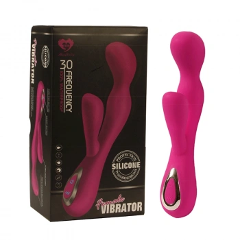 Female Vibrator Mor Renk Çift Motorlu Rabbit Vibratör ve Klitoris Uyarıcı