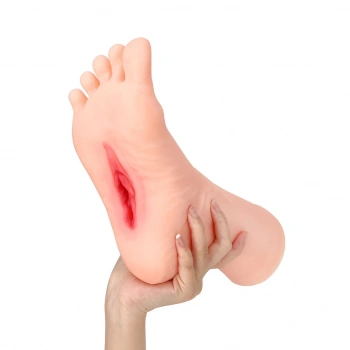 Gerçekçi Et Dokusunda Titreşimli Suni Vajina Ayak Fetişi Mastürbatör - 38 Numara Sol