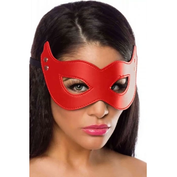 Kırmızı Özel Üretim Peluşlu Deri Maske