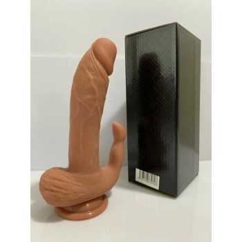 Klitoris Uyarımlı Çift Katmanlı Premium Realistik Dildo