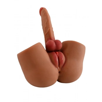 Gerçekçi 5.3 Kg Trans Kalça Mastürbatör – Vajina + Dildo, TPE Premium Model