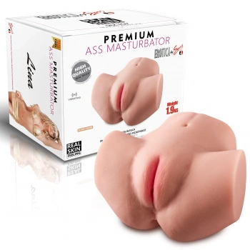 Lina - Realistik Anal Vajinal Bakire 2 in 1 Titreşimli Suni Kalça Vajina