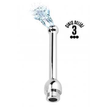 Paslanmaz Çelik Anal Bead Butt Plug 3 Delikli Anal Temizlik Metal Lavman Duş Başlığı