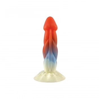 Renkli Spiral Tasarımlı Fantasy Dildo – Yumuşak Silikon, Gerçekçi Dokulu