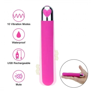 Şarjlı 10 Mod Güçlü Titreşimli Su Geçirmez Klitoris G Nokta Uyarıcı Kolay Saklanabilir Mini Vibratör