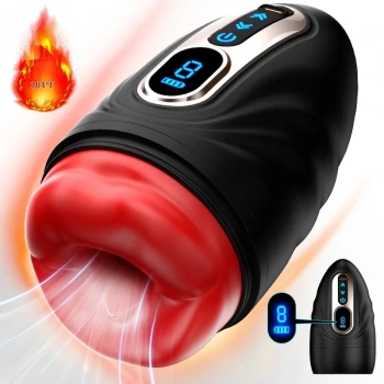 Şarjlı Isıtmalı Emiş ve Titreşimli Otomatik Oral Mastürbatör