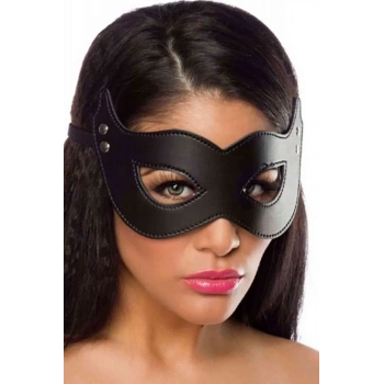 Siyah Özel Üretim Peluşlu Deri Maske