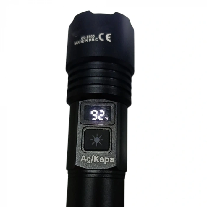 1300 Lümen TG Led 2800 mAH Zoom Özellikli Şarj Edilebilir El Feneri SK3600