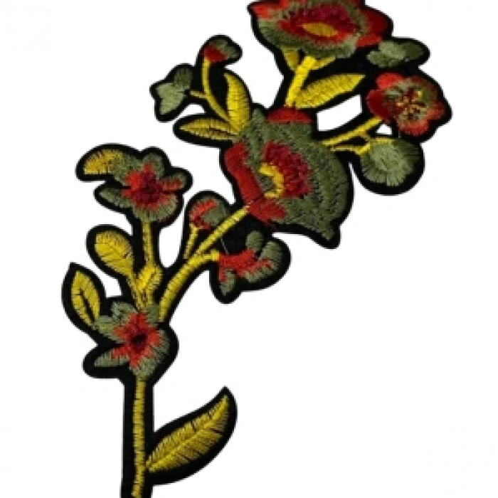 Aplike Ütü İle Yapışan Büyük Çiçek Sarı Arma 12x6 Cm