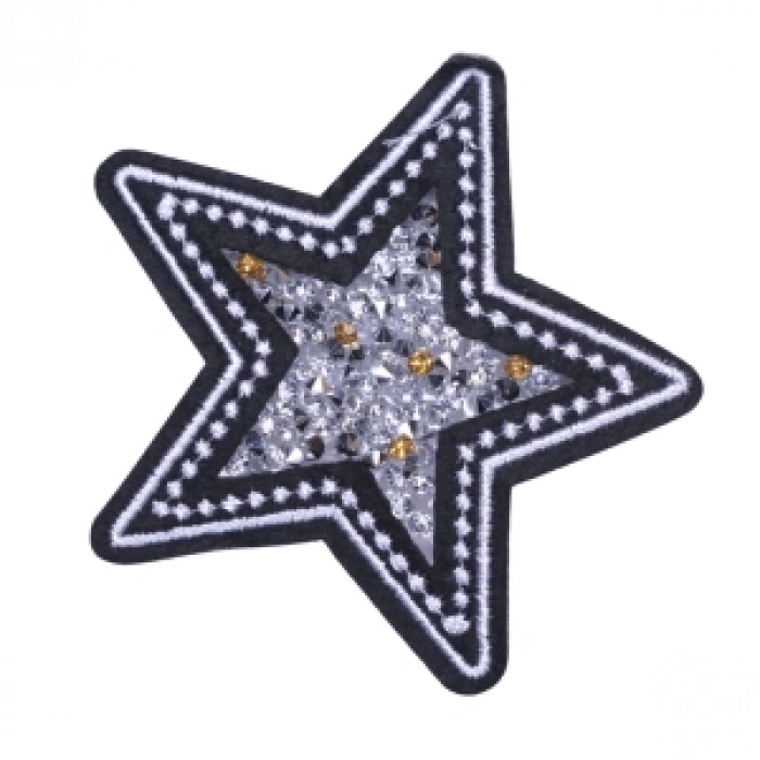 Aplike Ütü İle Yapışan Taşlı Yıldız Arma 5 Cm