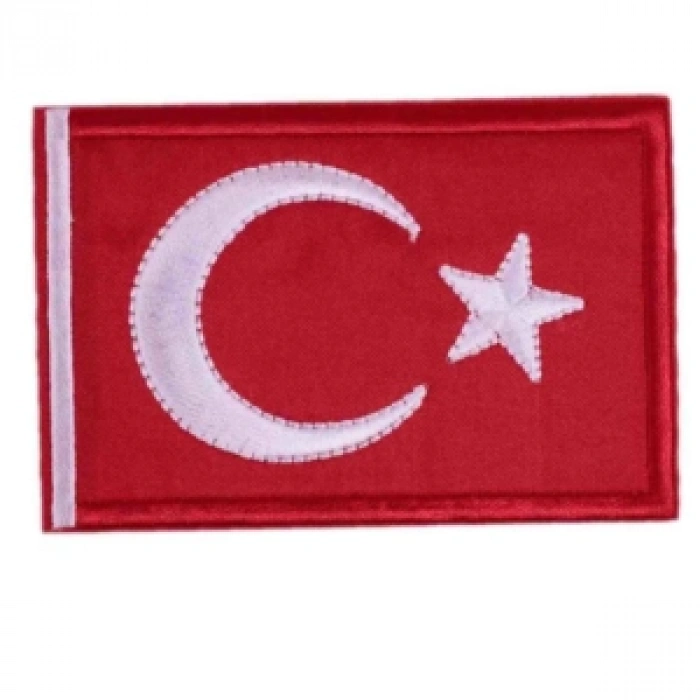 Aplike Ütü İle Yapışan Türk Bayrağı Dikdörtgen Arma 6x4 Cm