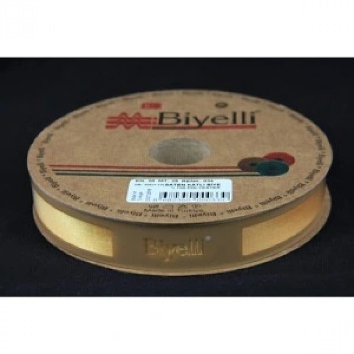 Biye Saten Katlı 034 Sarı 2 Cm 25 Metre %100 Polyester