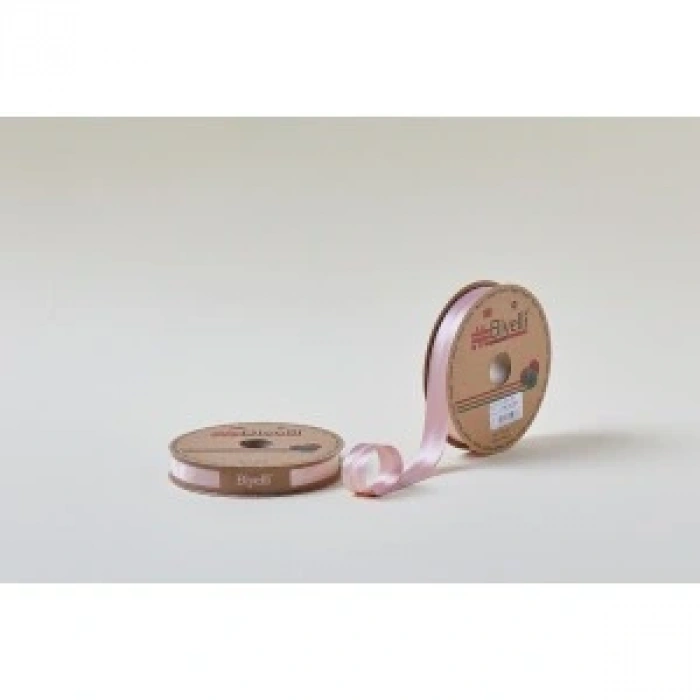 Biye Saten Katlı 087 Pudra 2 Cm 25 Metre %100 Polyester