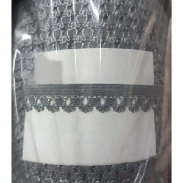 Çamaşır Lastiği Dantelli 1 Cm 1 Metre Gri