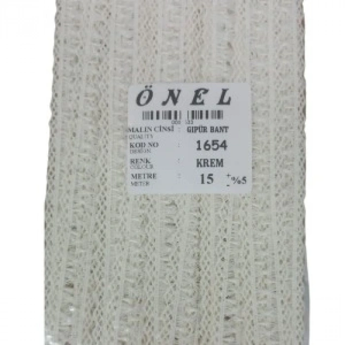 Dantel Polyester Güpür Bant Krem 15 Metre En 3 Cm On-1654-k