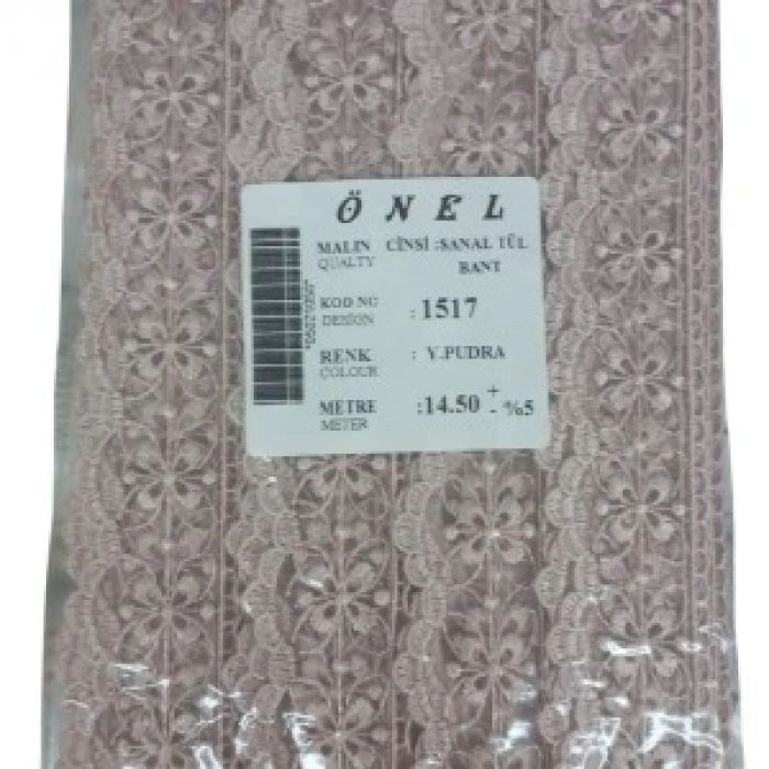 Dantel Polyester Sanal Tül Bant Y.pudra 14,50 Metre En 3 Cm On-1517-pu