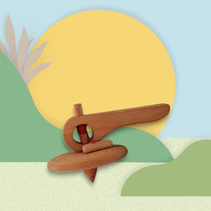 DKTT Topaç Ahşap Topaç Kulplu Ahşap Topaç