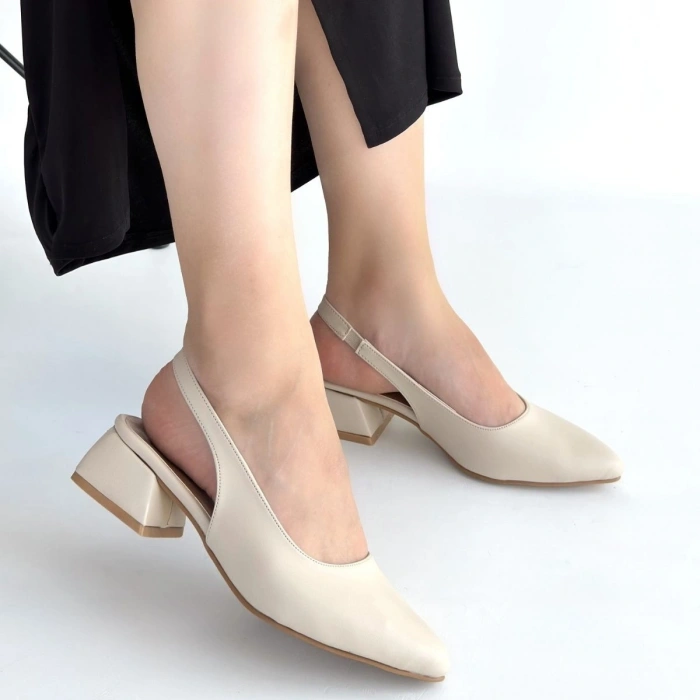 Evia Bej Cilt Topuklu Ayakkabı