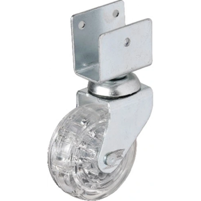 Hts 328 - 50x20 mm Şeffaf Makaralı Kısa U Tablalı Teker 4 Adet