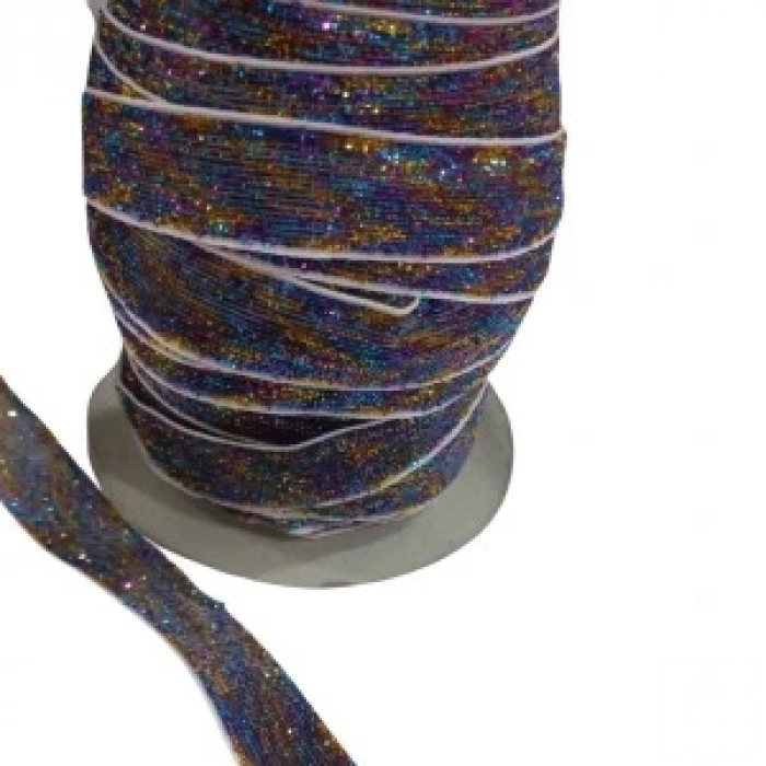 Kadife Kurdele Simli 1,5 Cm Karışık Renk 10 Metre