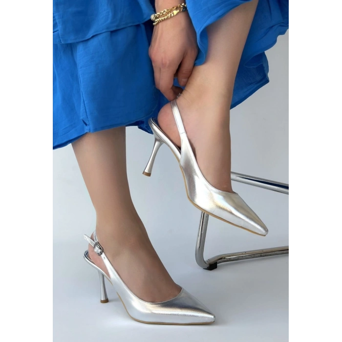 Katey Gri Rugan Topuklu Ayakkabı