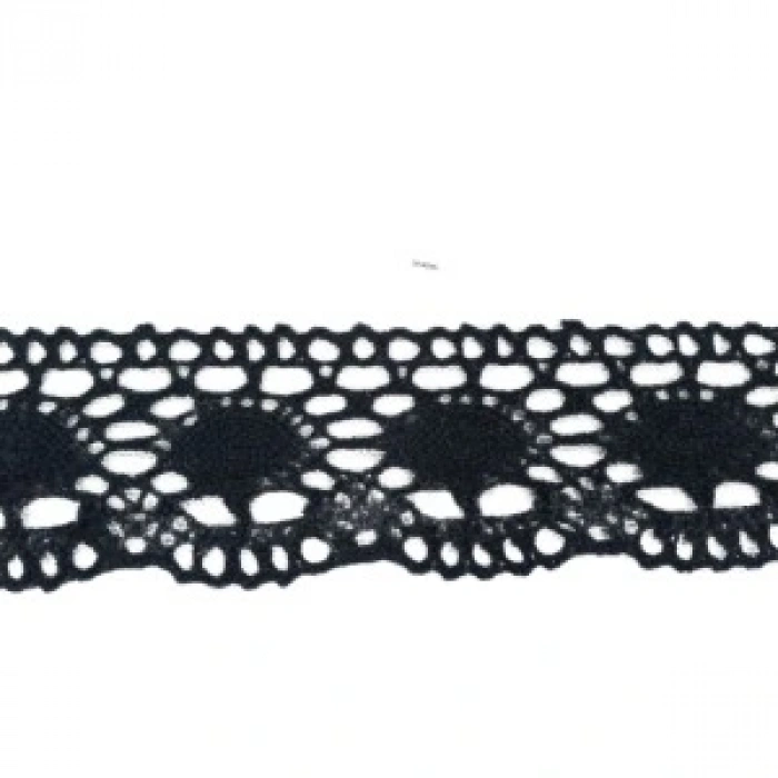 Kopanaki Dantel En 5 Cm Badem Model Siyah 10 Metre