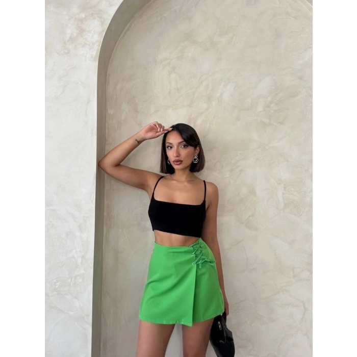 Kuş gözü şort etek yeşil s25819