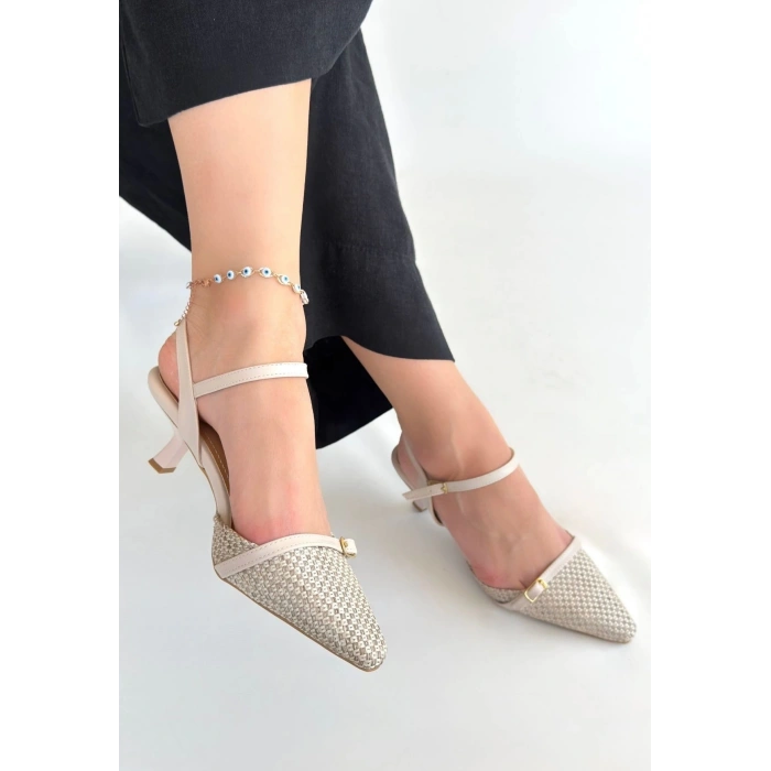 Lanna Bej Cilt Topuklu Ayakkabı