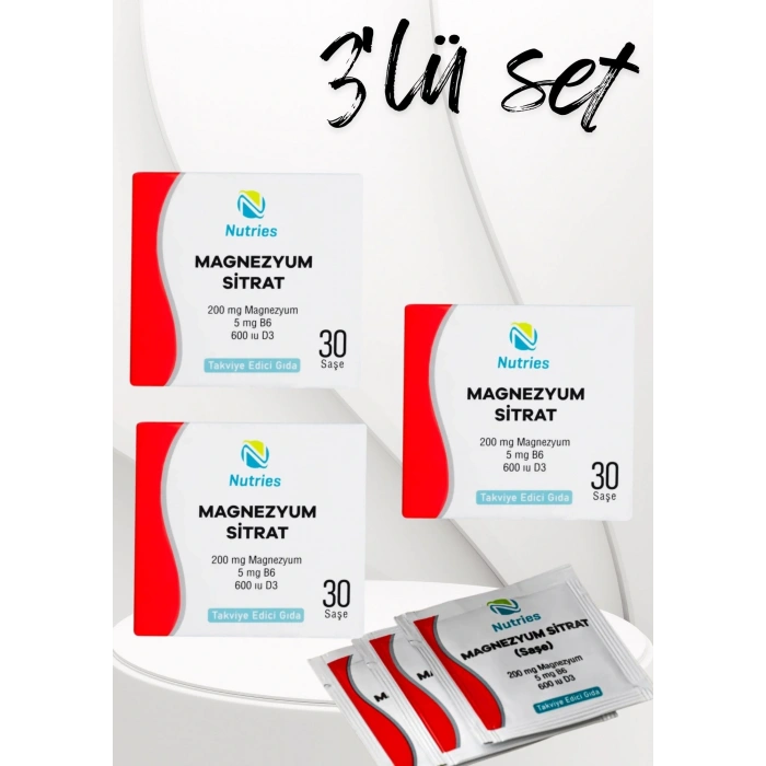 Magnezyum Sitrat Saşe – 3’lü Ekonomik Set