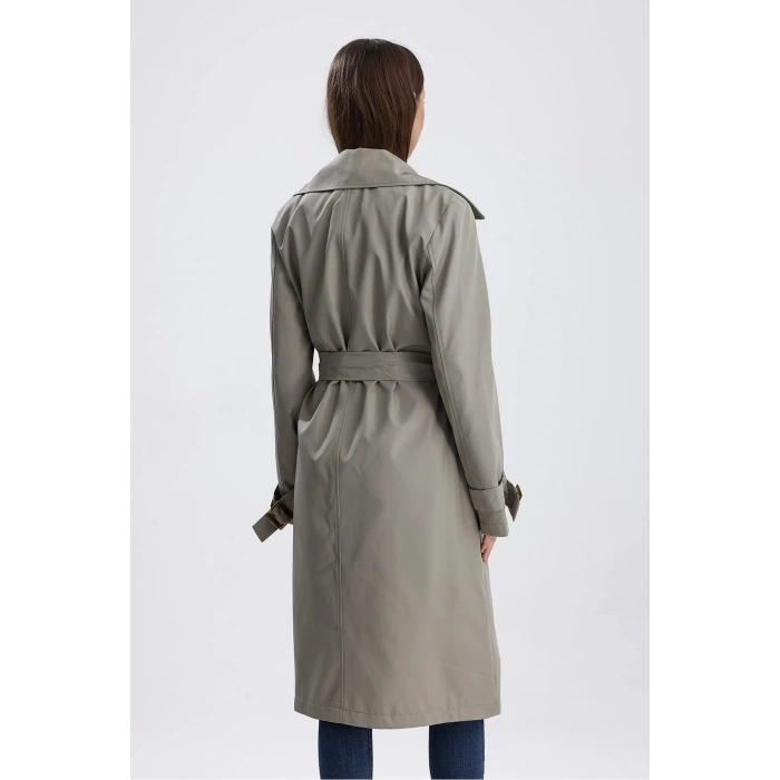 Mint Yeşili Astarlı Trençkot