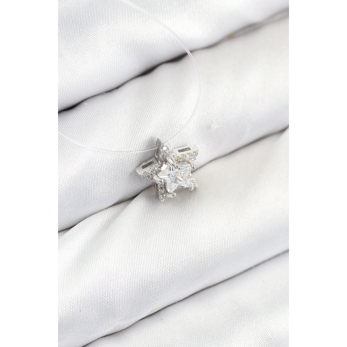 Misineli Yıldız Model Gümüş Renk Hayalet Kolye - TJ-BKO10504