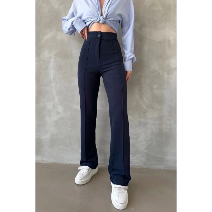 Önü cumalı ithal krep pantolon