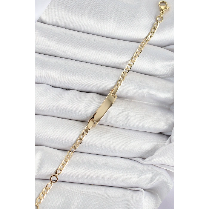 Pirinç Dikdörtgen Model Gold Renk Xuping Bebek Künyesi - TJ-BB7434