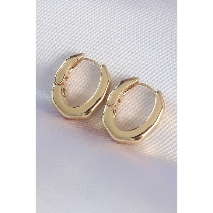 Pirinç Gold Renk Kalın Kemik Model Küpe - TJ-BKP8980