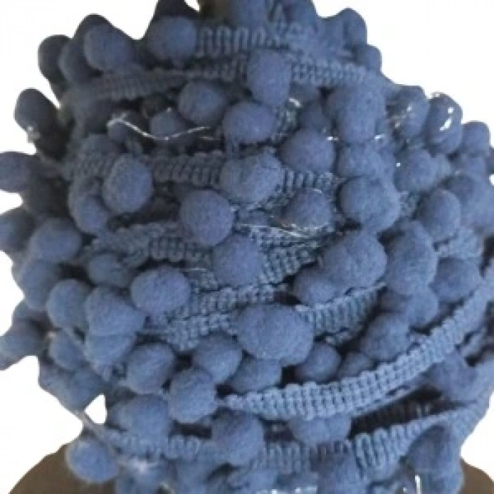 Sıralı Ponpon 1 Metre Lacivert