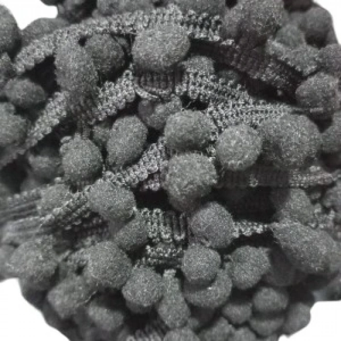 Sıralı Ponpon 1 Metre Siyah