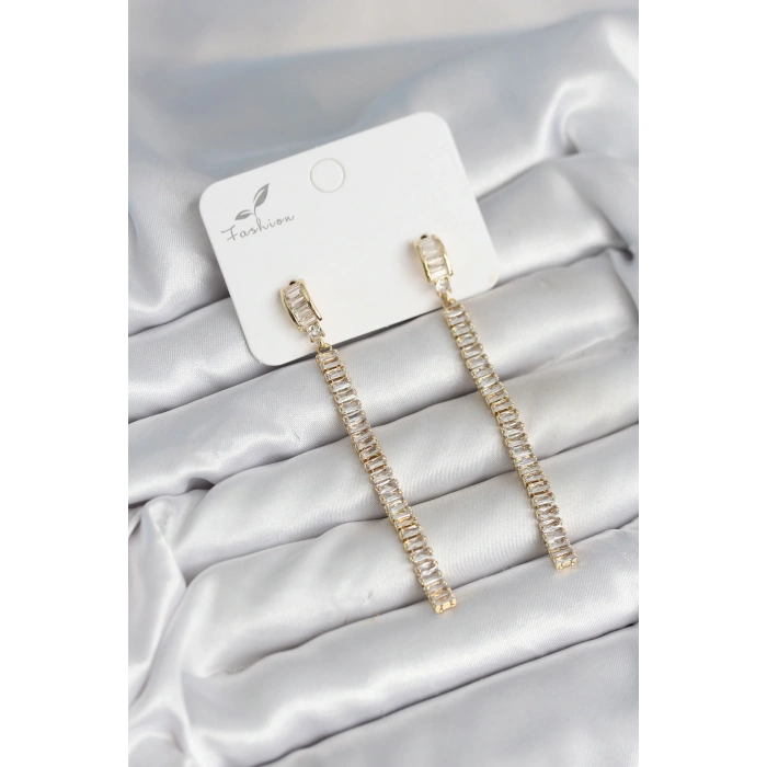 Su Yolu Baget Pirinç Kadın Küpe - TJ-BKP11301