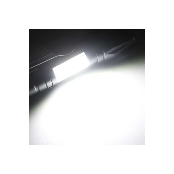 Ultra Çift Yönlü Güçlü Pilli Led El Feneri 2000 Lümen 6W Cob Led Su Geçirmez Zoomlu 3 Modlu