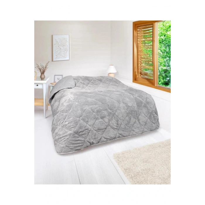 WELSOFT YORGAN ÇİFT KİŞİLİK YORGAN 200*220 ÇİFT TARAFLI-Gri