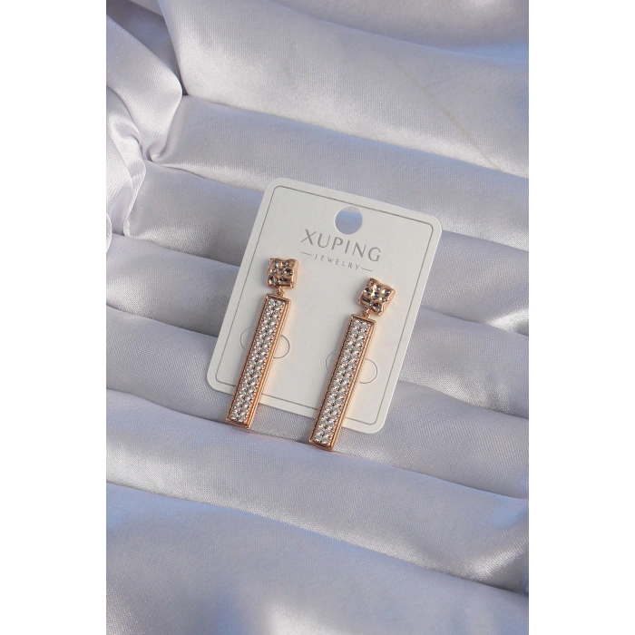 XUPİNG Rose Renk Zirkon Taşlı Su Yolu Küpe - TJ-BKP9353
