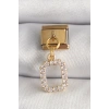 316L Çelik Gold Renk Sallantı Kare Zirkon Taşlı Nomination Charm - TJ-BC1350